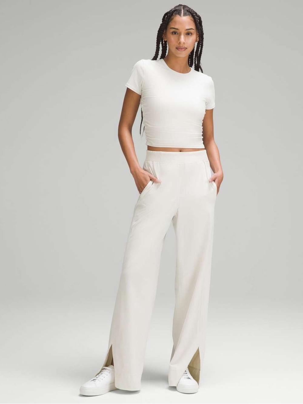 lululemon stretch woven high-rise pant in bone size S